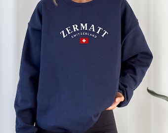 Zermatt Switzerland Crewneck Sweatshirt, Zermatt Sweatshirt, Switzerland Sweatshirt, Swiss Alps Sweatshirt, Travel Sweatshirt