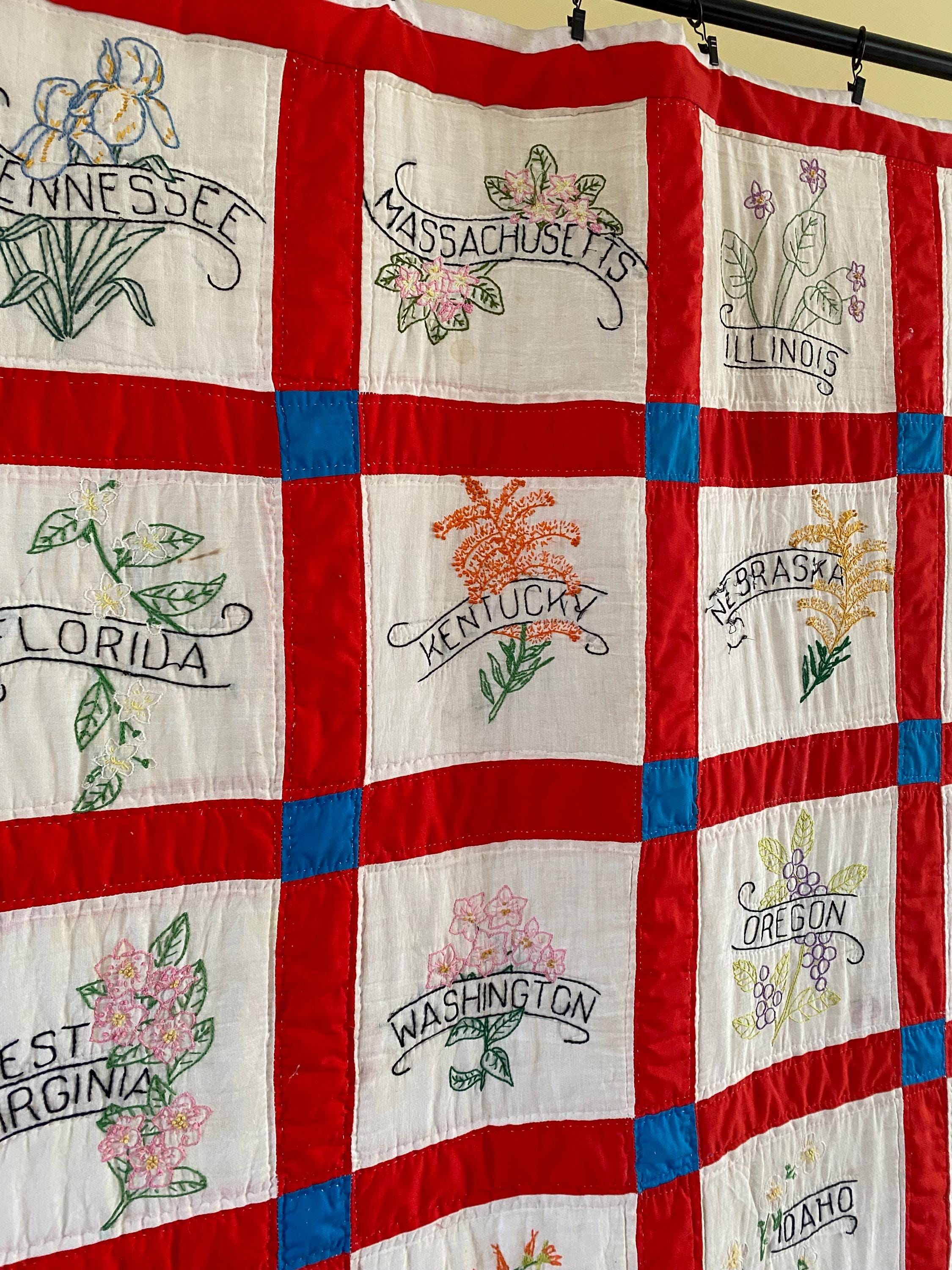 Vintage Quilt - State Flowers