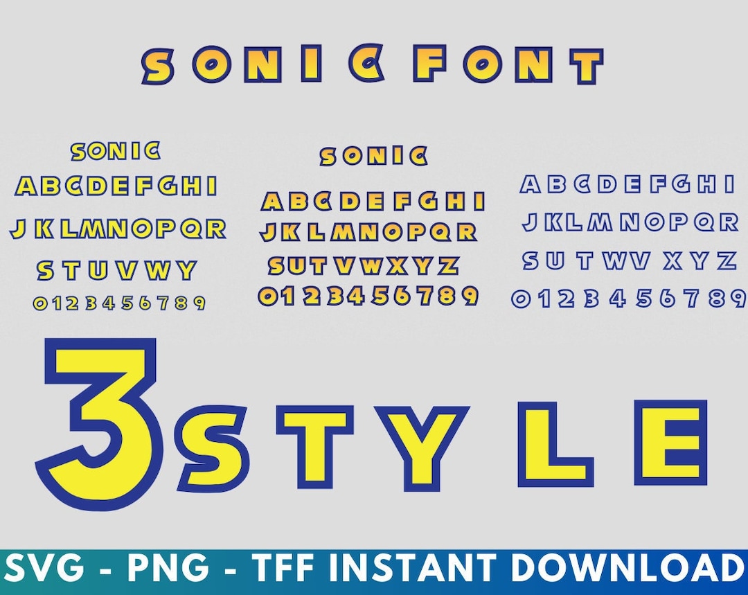 Sonic Font Alphabet Svg Png Pdf INSTANT DOWNLOAD - Etsy