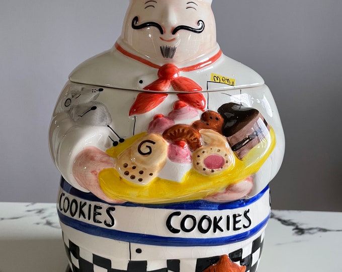 Vintage 12 Inch Large Chef, Rayware Cookie Jar/biscuit Barrel Etsy