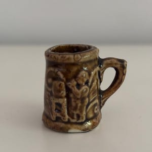 Antique Miniature Beer Stein/Tankard - Bennington Pottery Style, Dollhouse