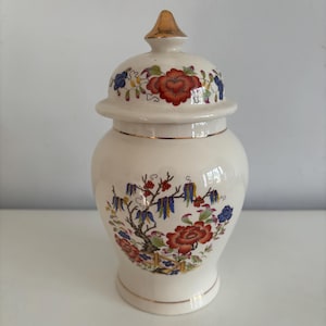 Vintage Sadler Oriental Garden Lidded Ginger Jar - Peony Design