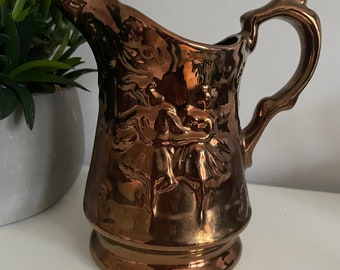 Victorian Copper Lustre Painted Water Jug/Pitcher With A “Dancing Ladies” Design