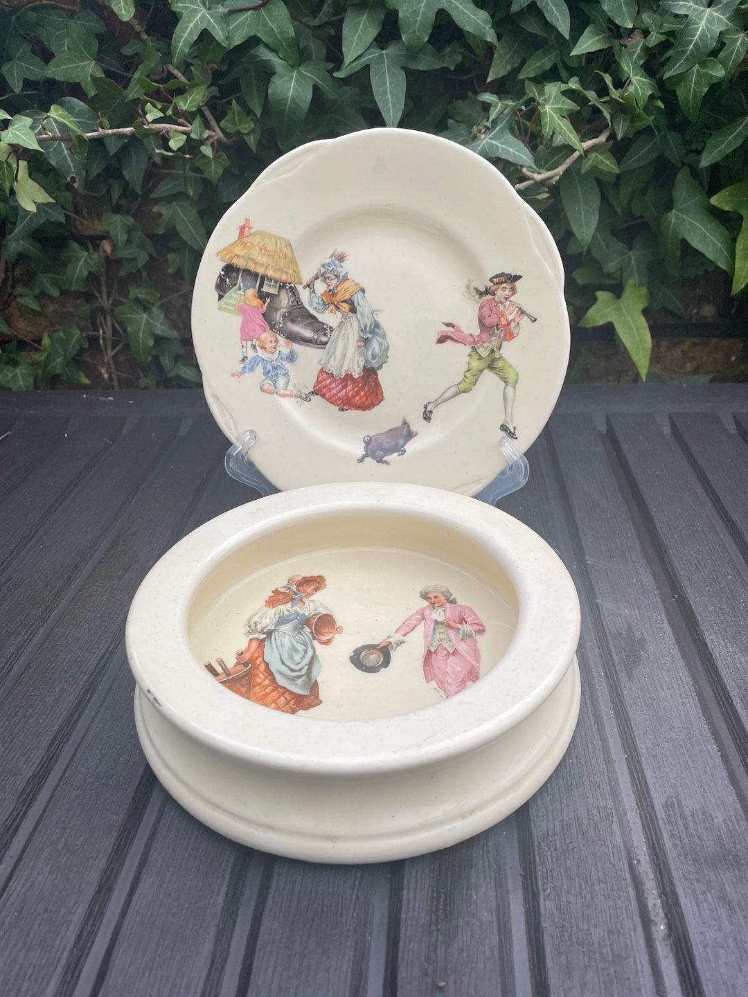 Royal Doulton, Nursery Rhyme Series, Bowl & Side Plate Antique, William