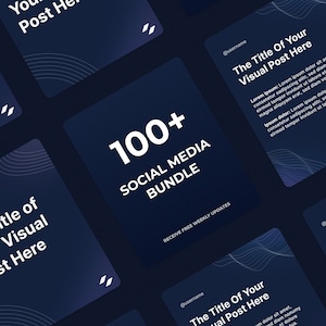 100+ Instagram Posts Bundle - Social Media Templates for Business Marketing - Receive Free Weekly Updates - Modern Design - Edit in Figma