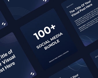 100+ Instagram Posts Bundle - Social Media Templates for Business Marketing - Receive Free Weekly Updates - Modern Design - Edit in Figma