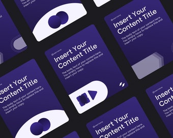 Social Media Template for Instagram Post & LinkedIn Carousel for Business Marketing - Purple Gradient Minimalistic Design - Edit in Figma