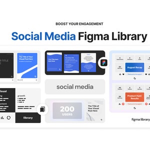 Social Media Figma Library - 70+ Post Templates for Business and Creators - Instagram, LinkedIn, X -Monthly Updates - Minimalistic & Simple