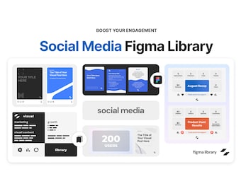 Social Media Figma Library - 70+ Post Templates for Business and Creators - Instagram, LinkedIn, X -Monthly Updates - Minimalistic & Simple