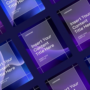 May include: Five colorful cards with a gradient background and white text. The text on each card reads "Insert Your Content Title Here" with the words "Insert Your Subtitle" below. The cards have a white grid pattern on top of the gradient background.