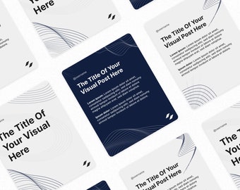 Social Media Templates - Blue & White - Instagram, Twitter, LinkedIn - 6 Instagram Post Templates for Business - Minimalist Simple - Figma