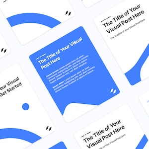 Social Media Templates - Blue & White - Instagram, Twitter, LinkedIn - 6 Instagram Post Templates for Business - Minimalist Simple - Figma