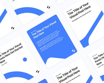 Social Media Templates - Blue & White - Instagram, Twitter, LinkedIn - 6 Instagram Post Templates for Business - Minimalist Simple - Figma