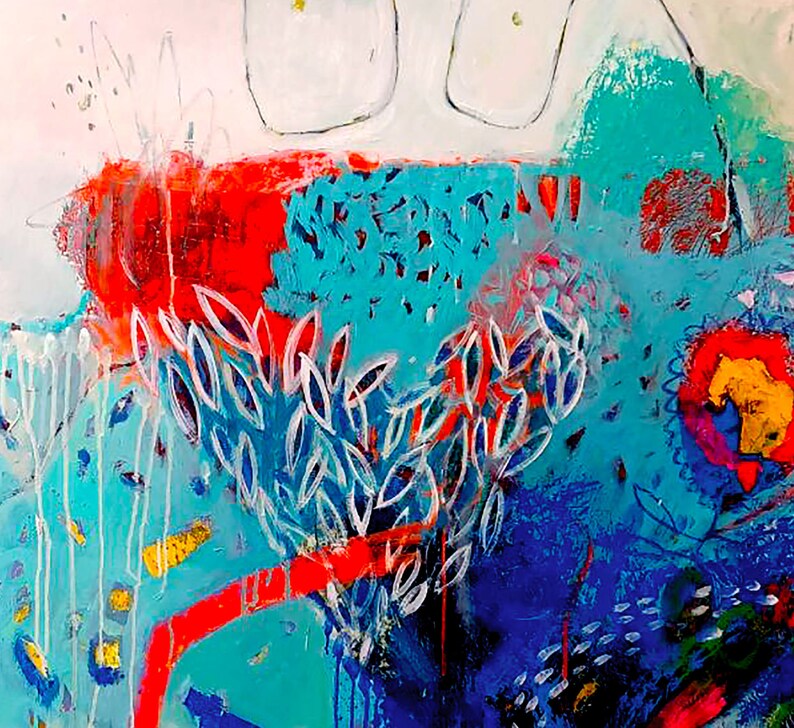 Abstract Colorful Oil Painting Large Abstract Original Art Etsy