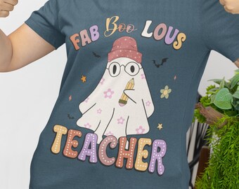 Halloween Teacher T-shirt, Fab Boo Lous Teacher gift, Ghost Teacher shirt, Fall shirt for Teacher, Trending Halloween shirt.