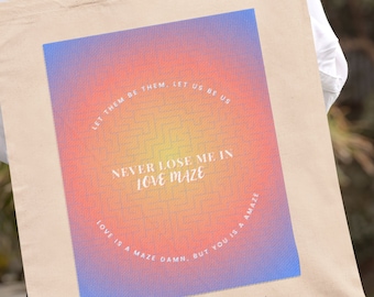 Love maze BTS tote bag, never lose me in love maze BTS Tote Bag, let them be them bag,  Bangtan band gift, Btu is amaze Bts gift, Army gift.