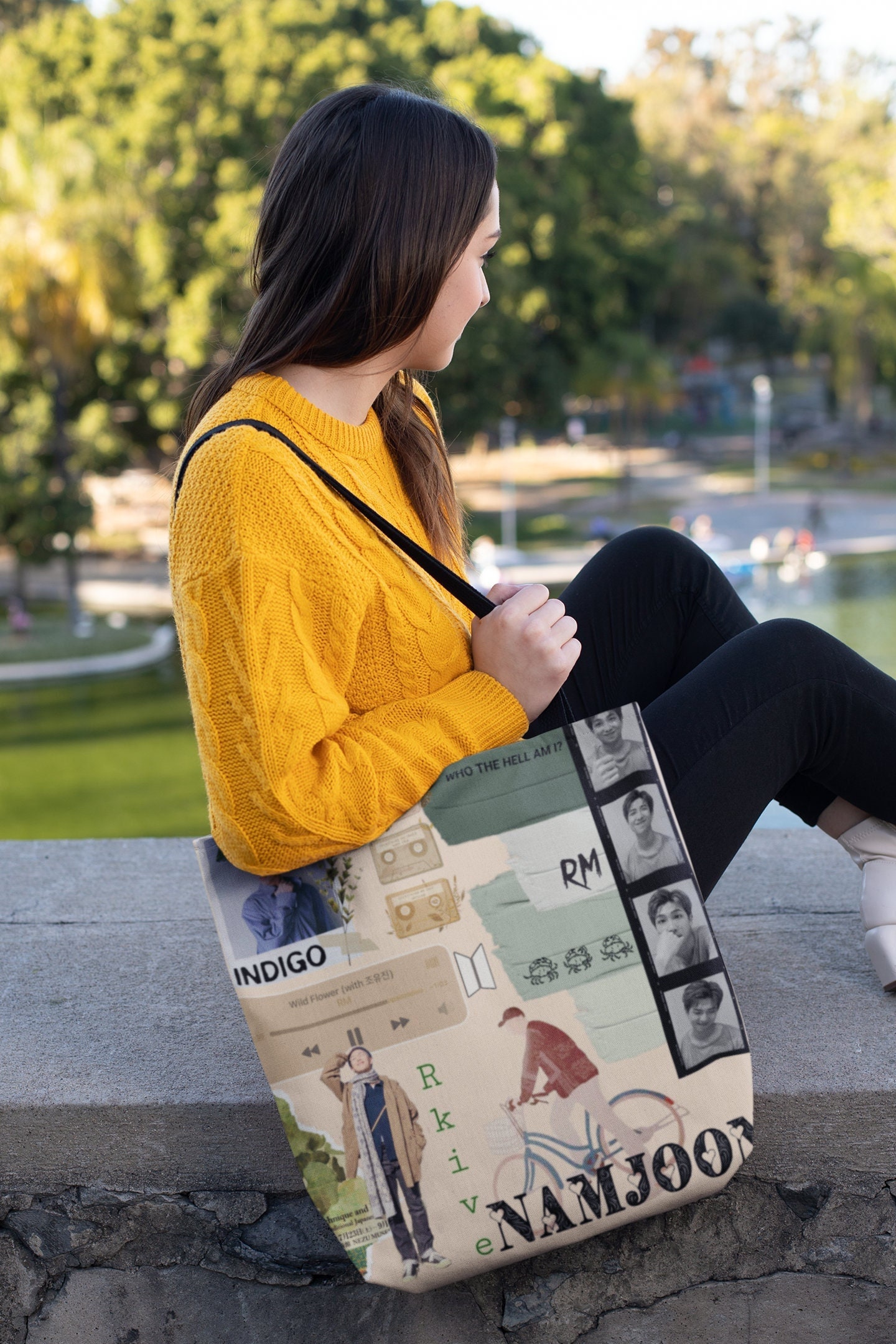 新品未使用 BTS RM INDIGO TOTEBAG トートバッグ BTS Indigo RM Wildflower Tote Bag – ThisMagicShop