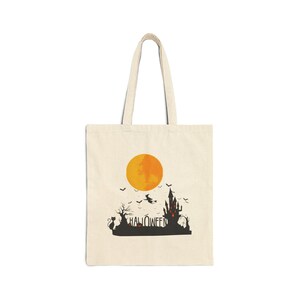 Halloween bag, Tote Bag, Candy Bag, Trick-or-Treat Bag, Haunted Castle designs.