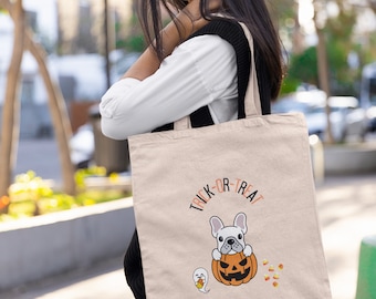 Trick Or Treat, Candy Bag, Halloween Tote Bag, Dog Tote Bag