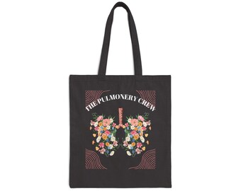 The Pulmonary Crew Tote Bag, Pulmonary Nurse bag, Lung floral bag, Respiratory Therapist Healthy lug bag, Pulmonology gift bag, gift.