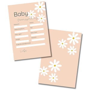Babyshower Invulkaarten Madeliefjes - 20 stuks - A6 Formaat