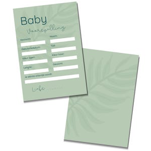 Babyshower Invulkaarten Jungle - 20 stuks - A6 Formaat