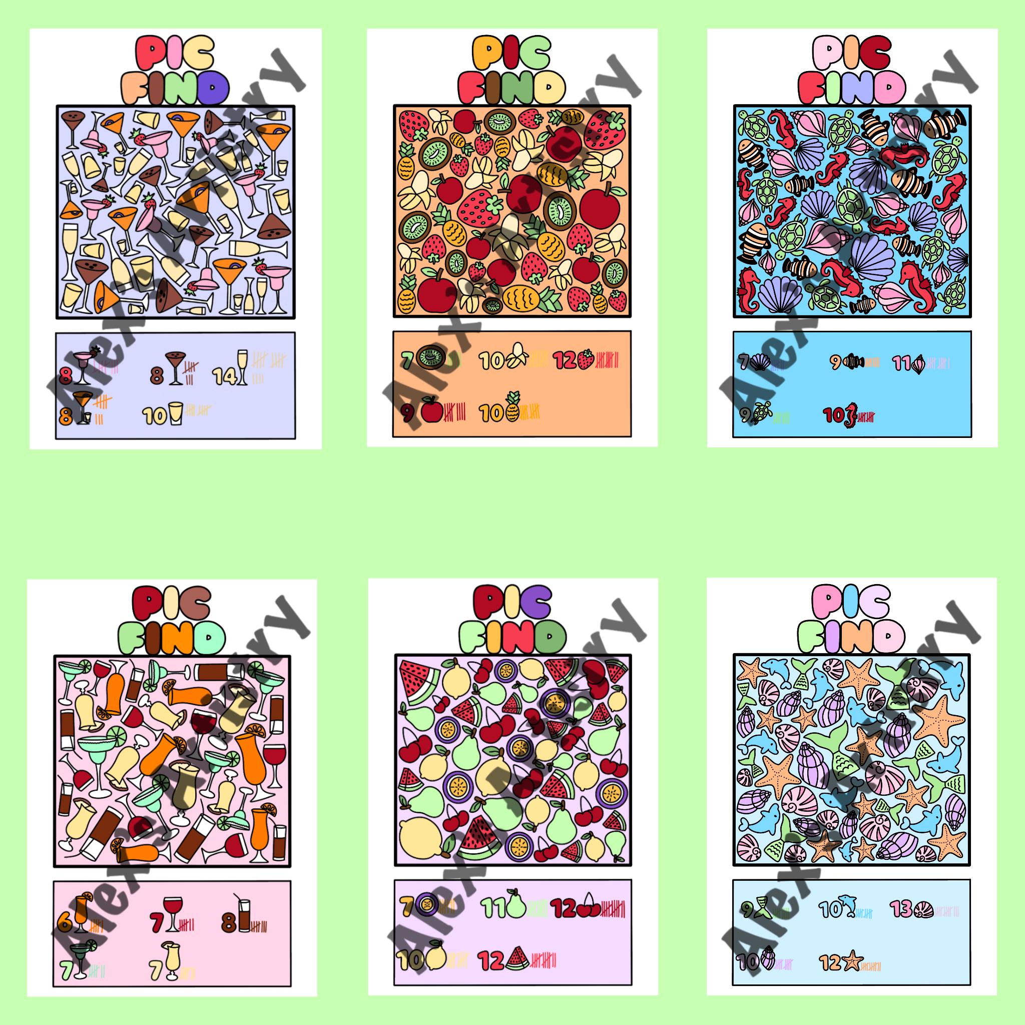 PIC FIND, Colouring Pages, Digital Colouring, 11 Designs - Etsy