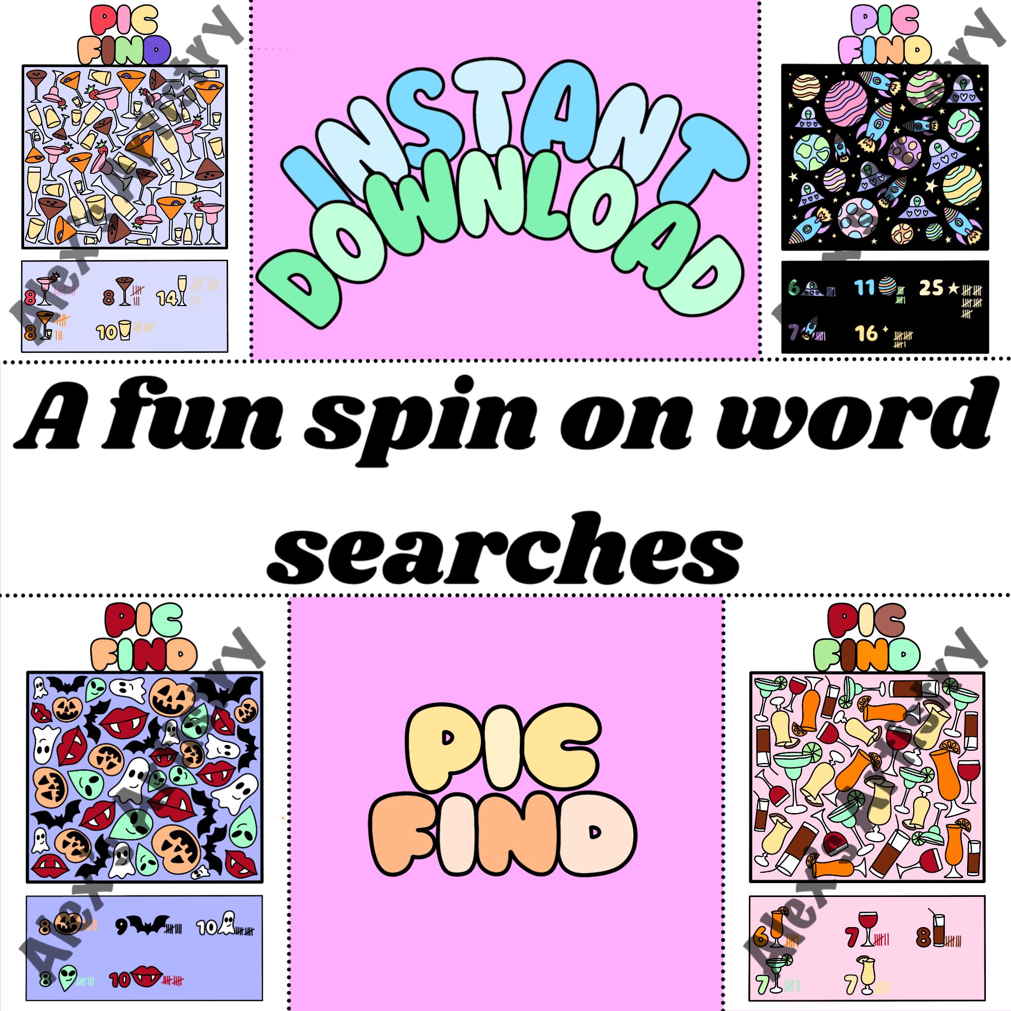 PIC FIND, Colouring Pages, Digital Colouring, 11 Designs - Etsy