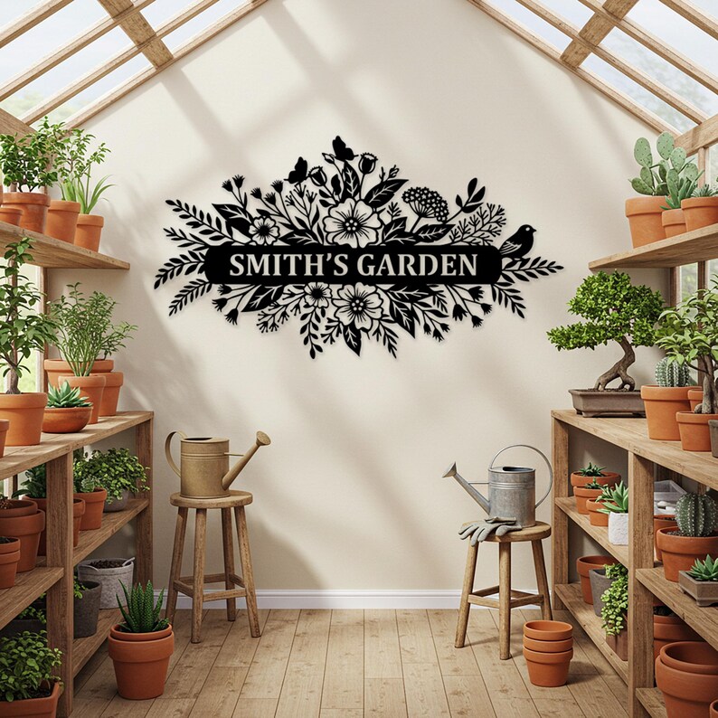 Custom Garden Metal Sign, Outdoor Wall Art, Oversized Backyard Decor ...