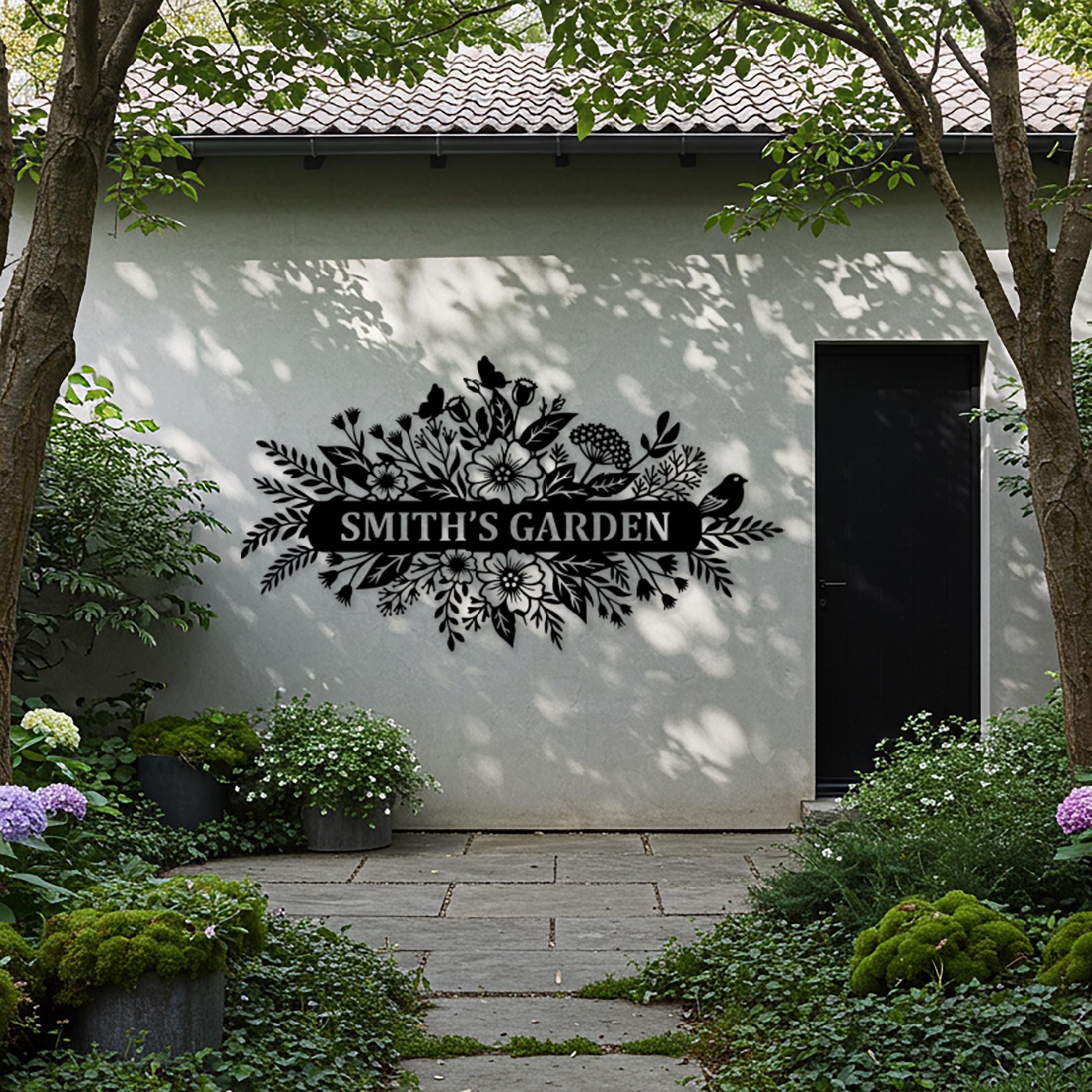Custom Garden Metal Sign, Outdoor Wall Art, Oversized Backyard Decor ...