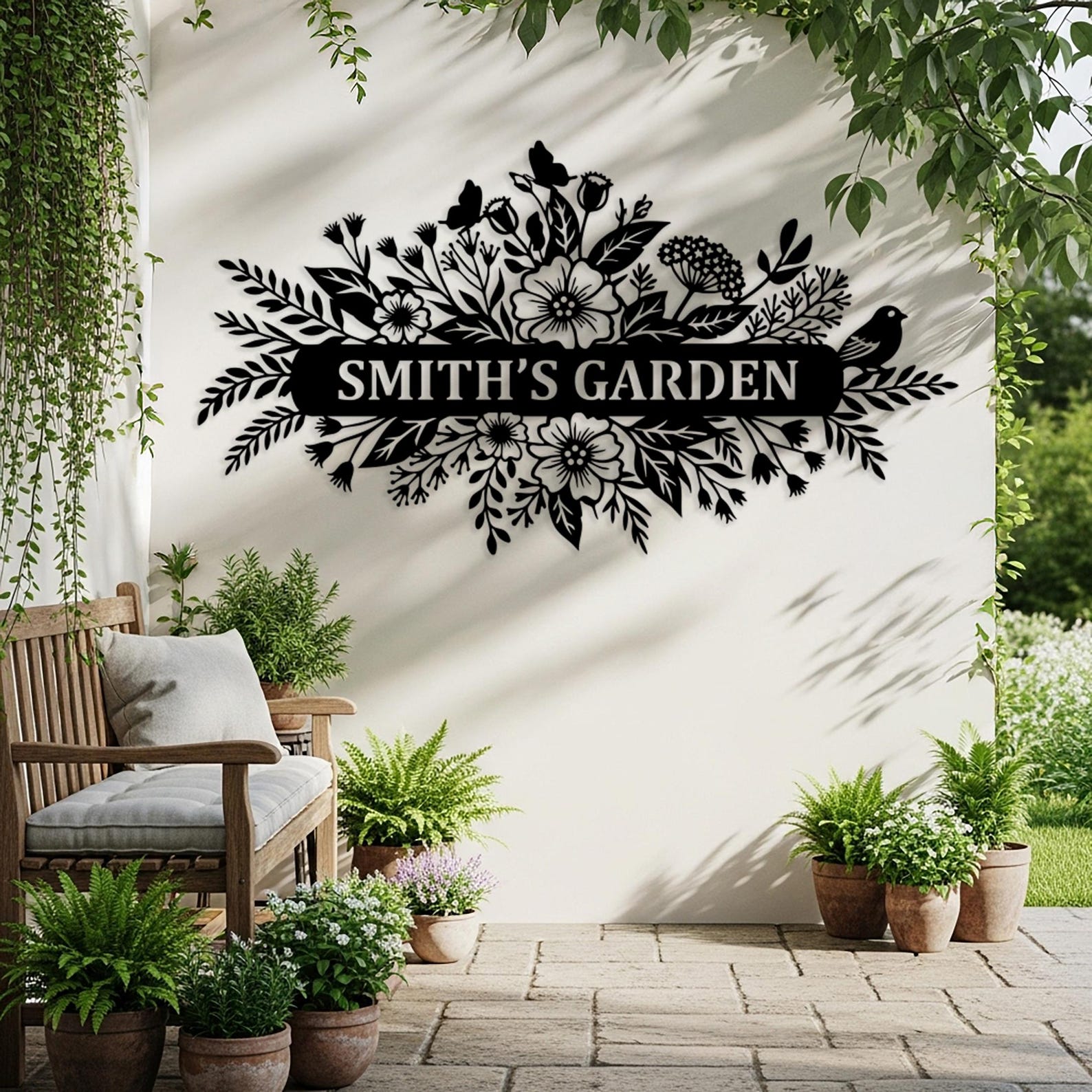 Custom Garden Metal Sign, Outdoor Wall Art, Oversized Backyard Decor ...