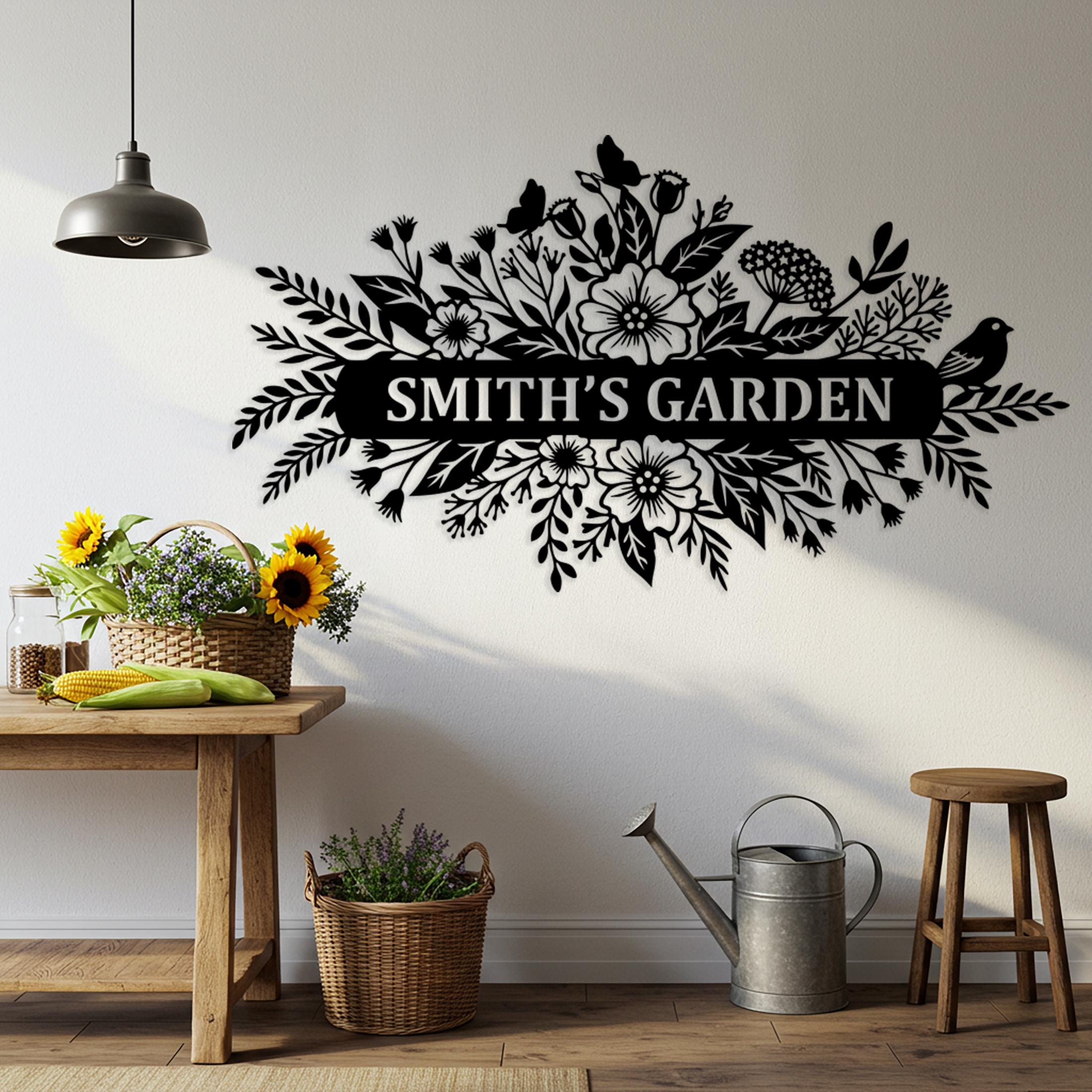 Custom Garden Metal Sign, Outdoor Wall Art, Oversized Backyard Decor ...
