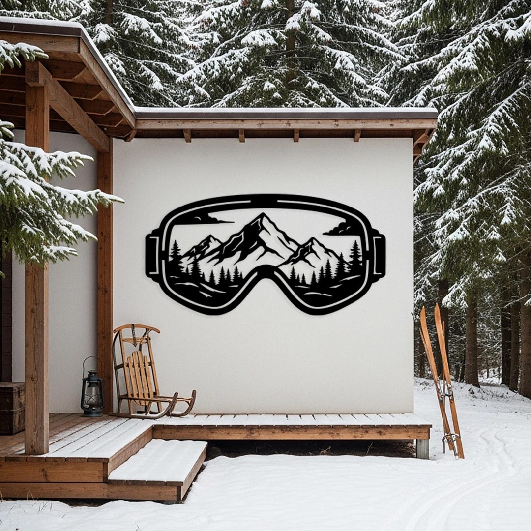 Ski Lodge Wall Art, Mountain Metal Decor, Rustic Living Room Decor ...