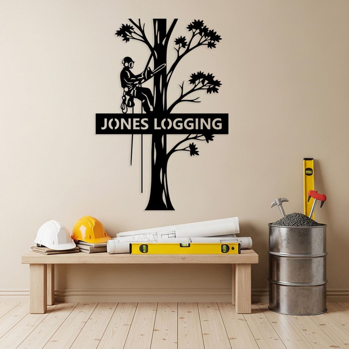 Personalized Arborist Wall Art, Custom Logging Metal Sign, Outdoor Tree ...