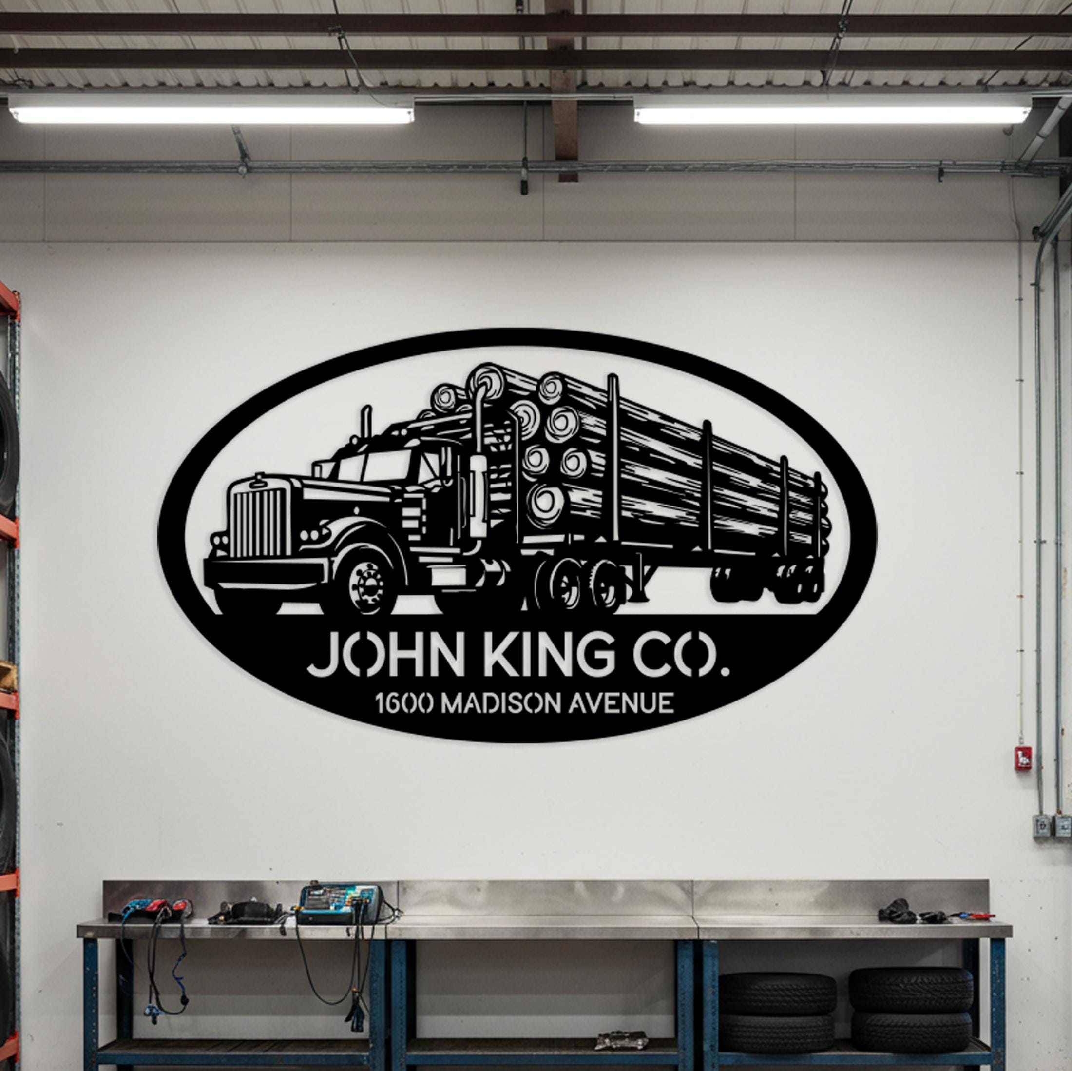 Custom Log Truck Metal Sign, Personalized Lumberjack Gifts, Lumber ...