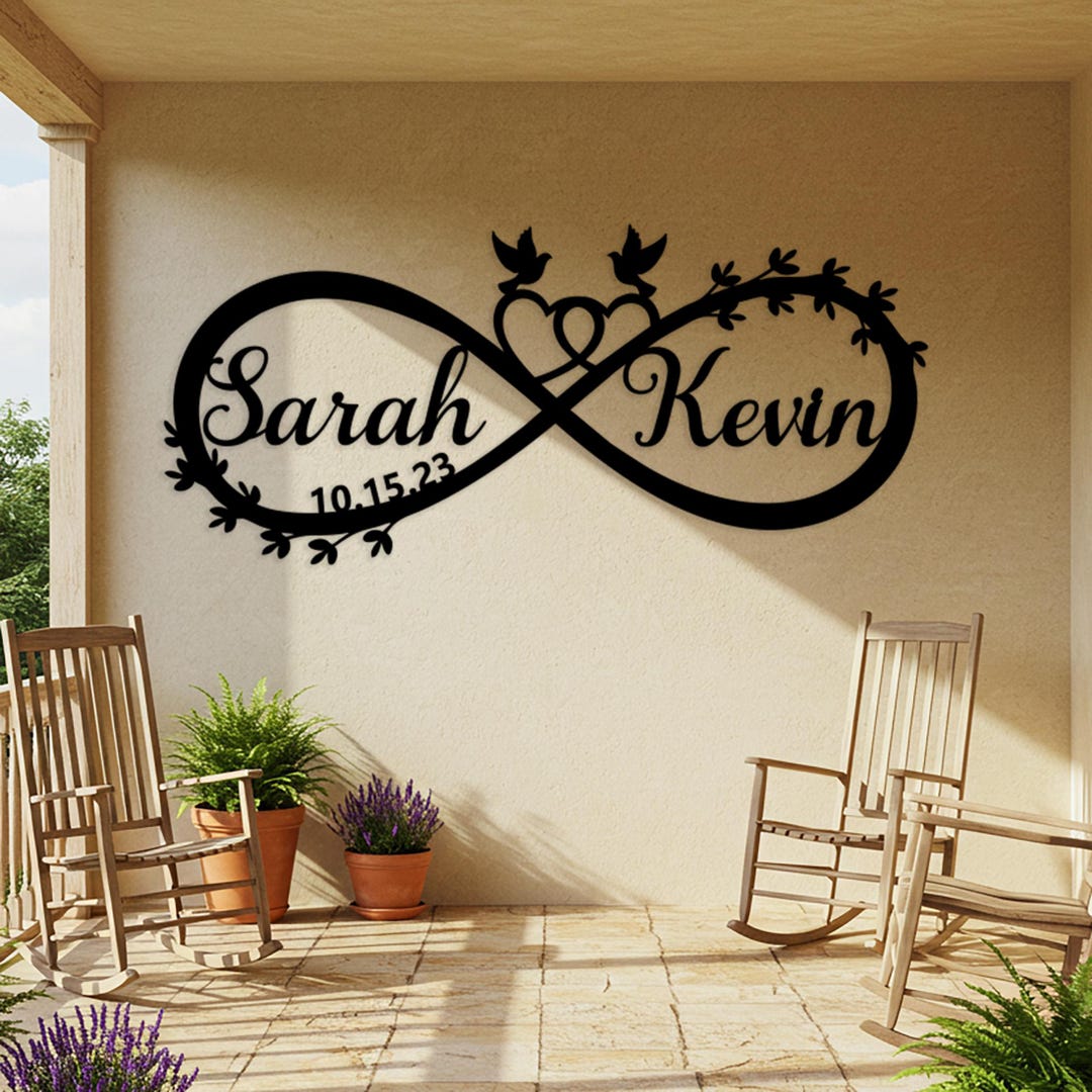 Custom Infinity Couple Name Sign, Personalized Wedding Gift, Romantic ...