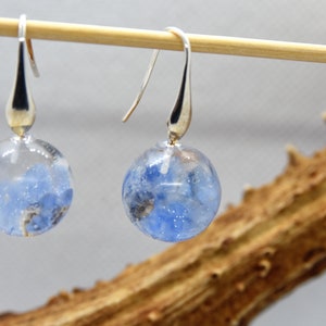 Real forget me not Ball earrings