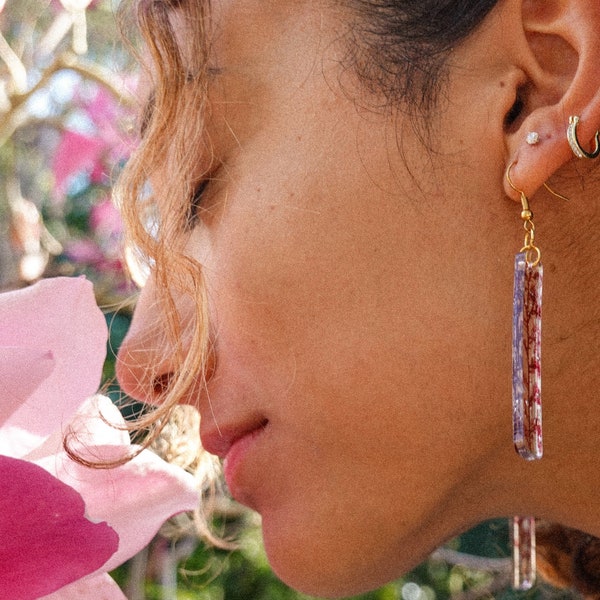 Resin Earrings Handcrafted Ocean Inspired Botanical Seaweed Gift for Her Nature Lover Jewelry Unique Handmade