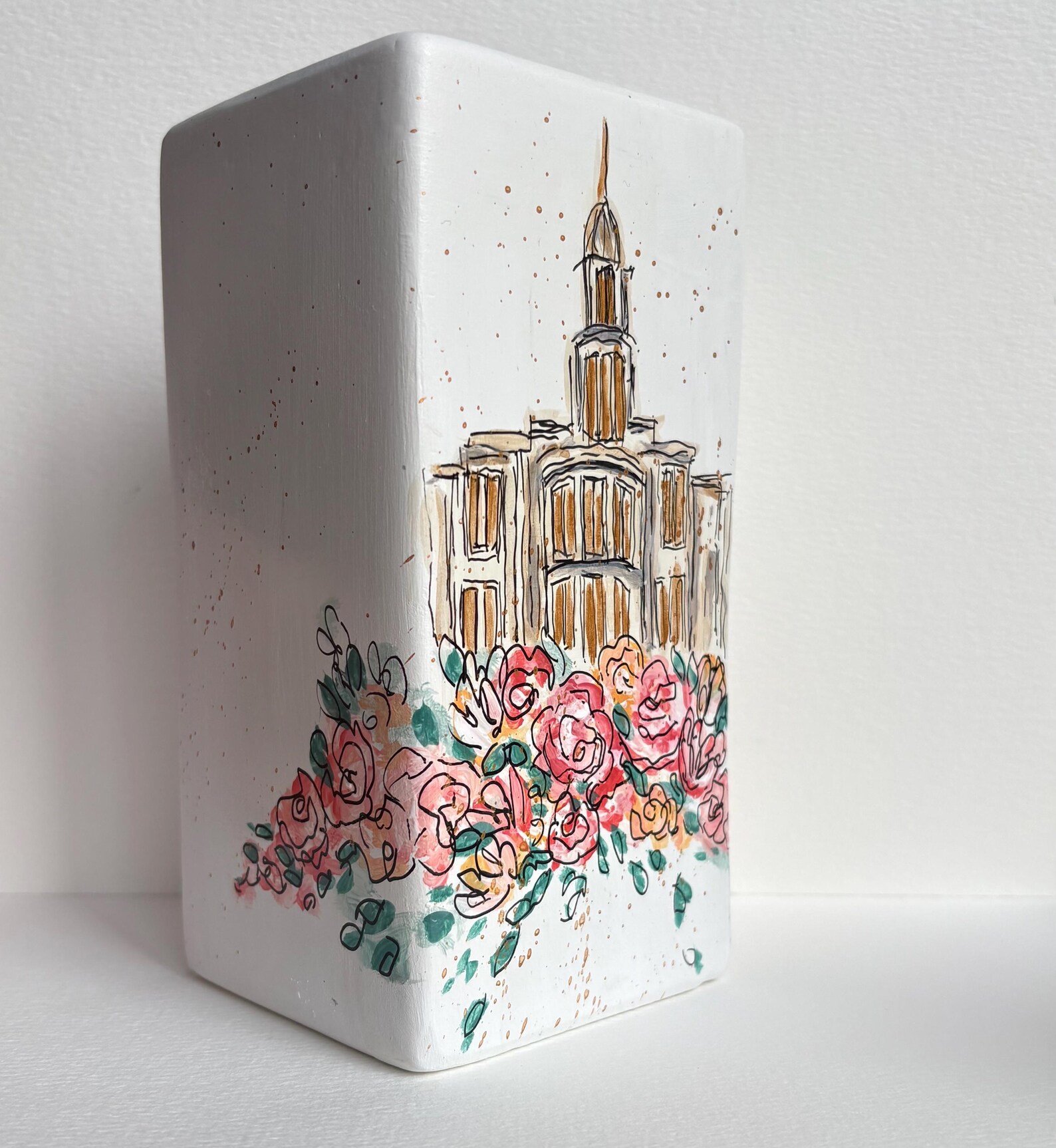 Custom Wedding Venue vase- Luxury Pillar Vase, Full Colour, with Wedding Date (11.05.2027)