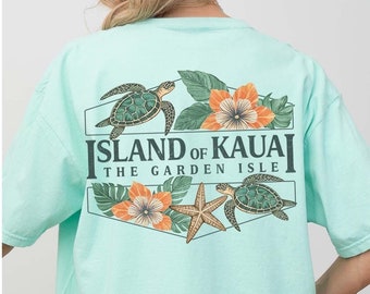 Kauai Traveler Shirts Hawaii Trip Crewneck Hawaii Gift for Ocean Lovers Kauai Gifts Oversized Beach Shirt Kauai Island Hawaii Family Shirts