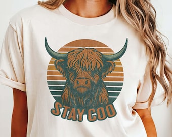 Scottish Highland Coo Cow Shirt Funny Scottish Highlander Cow Gift for Scotland Lover Hairy Coo Scotland Traveler Shirt  Funny Scottish Gift
