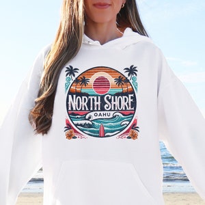 Hawaii Surf Hoodie Oahu North Shore Beach Hoodie Vacation Sweatshirt Hawaii Vacation Shirt Ocean Hoodie Hawaii Gift Coconut Girl Sweatshirt