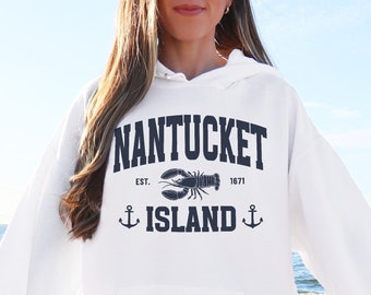 Nantucket Hoodie Nantucket Sweatshirt Nantucket Bachelorette Massachusetts Beach Hoodie New England Lobster Nantucket Summer Vacation Tee