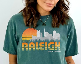 Raleigh North Carolina Shirt, Retro City Shirt, Raleigh Shirt, Comfort Colors, NC State Wolfpack, North Carolina State, Raleigh NC Crew