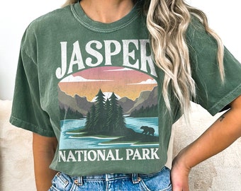 Jasper T-Shirt, Jasper National Park Shirt, Jasper Vintage Tee, Rocky Mountains, Comfort Colors, Oversized Tee, Canada, Canadian Rockies