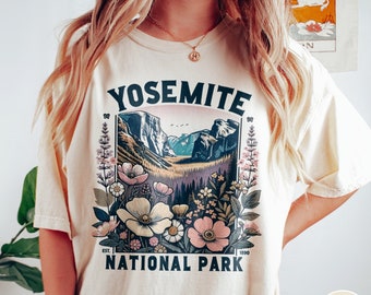 Yosemite Wildflower Shirt Floral Spring Tee Yosemite Crewneck National Park Shirt California Traveler Gift Hiking Shirt for Her Granola Girl