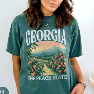 Georgia Peach Shirt Georgia T-Shirt Georgia State Shirt Georgia Gift for Georgia Lover Just Peachy Shirt The Peach State Vintage Georgia Tee