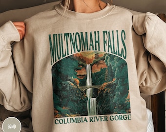 Suéter del Noroeste del Pacífico Multnomah Falls Sudadera Oregon Camisa Washington Crewneck Cascada Camisa Pacífico Noroeste Regalo Río Columbia