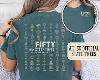 50 State Tree Lover Shirt Forester T-Shirt Comfort Colors Nature Forestcore Shirt Outsider Shirt Tree Hugger Gift for Nature Lover Tree Nerd