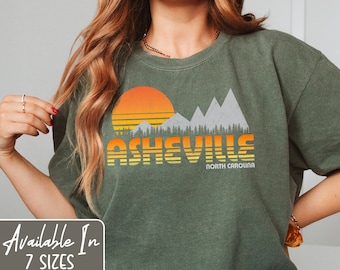 Asheville Vintage Retro T-Shirt, Asheville NC Girls Trip Matching Shirts, Asheville Shirt, Asheville NC, North Carolina Shirt, Mountains